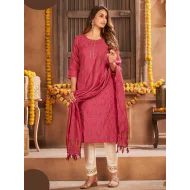 Wedding Special Cotton Kurtis with Bottom Dupatta Set Large