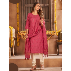 Wedding Special Cotton Kurtis with Bottom Dupatta Set Large