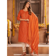 Wedding Special Cotton Kurtis with Bottom Dupatta Set Large