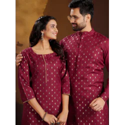 Cotton Couple Dream Foil Print Women Top with Bottom Set