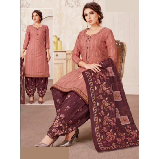 Peach /sky Cotton Sherwani Full Patiala salwar suit F0296 - muteyaar.com