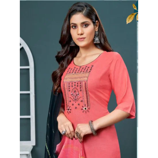Embroidery Kurtis with Bottom Dupatta Set Embroidery Kurtis with Bottom Dupatta Set