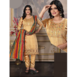 Women’s Embroidery Silk Anarkali Gown