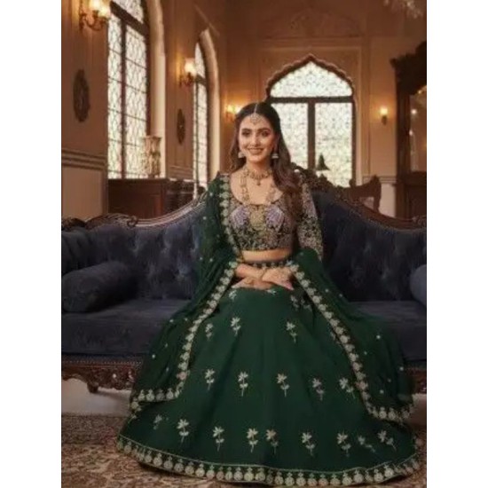 Beautiful Georgette Sequins Embroider Wedding Lehenga Choli Readymade