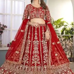 Designer Butterfly Net Fancy Sequins Cording Embroidery Lehenga Choli Readymade