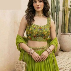 Designer Georgette Embroidery Wedding Lehenga Choli Readymade