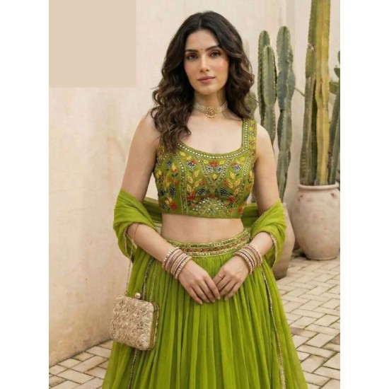 Designer Georgette Embroidery Wedding Lehenga Choli Readymade