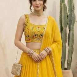 Designer Georgette Embroidery Wedding Lehenga Choli Readymade