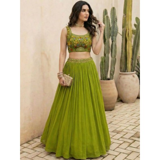 Designer Georgette Embroidery Wedding Lehenga Choli Readymade