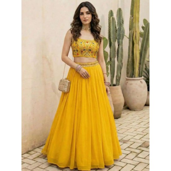 Designer Georgette Embroidery Wedding Lehenga Choli Readymade