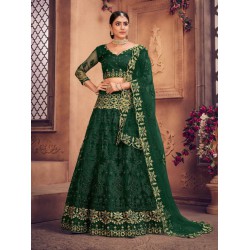 Designer Net Embroidery Pearl Embellished Lehenga Choli Readymade