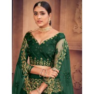 Designer Net Embroidery Pearl Embellished Lehenga Choli Readymade
