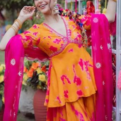 Digital Print Trendy Stylish Palazzo Salwar Suit Set Readymade