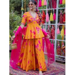 Digital Print Trendy Stylish Palazzo Salwar Suit Set Readymade