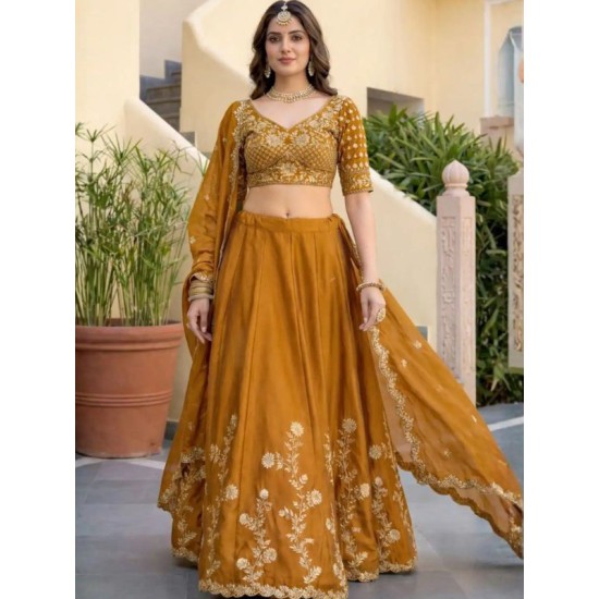 Designer Rangoli Silk Heavy Embroidery Designer Lehenga Choli Readymade