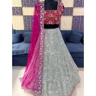 Latest Sequins Embroidery Georgette Beautiful Wedding Lehenga Choli Readymade