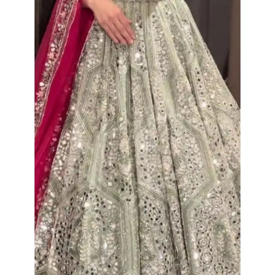 Latest Sequins Embroidery Georgette Beautiful Wedding Lehenga Choli Readymade