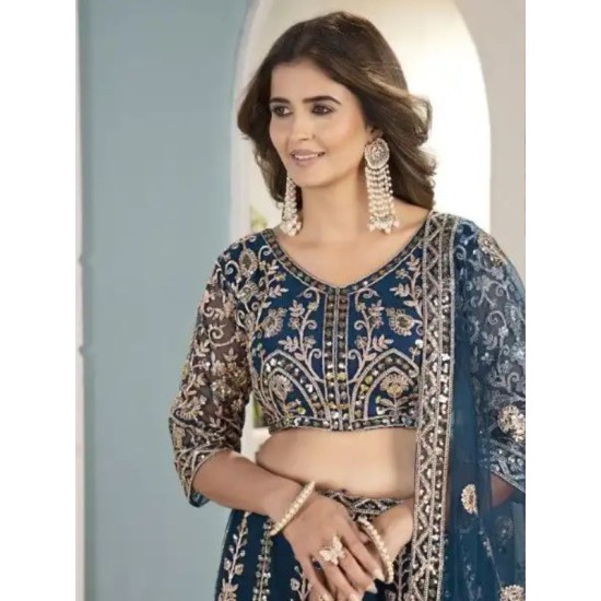 Latest Stylish Sequin Embroidered Butterfly Net Lehenga Choli Readymade