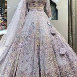 Beautiful Heavy Embroidery Net Wedding Lehenga Choli Readymade