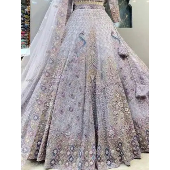Beautiful Heavy Embroidery Net Wedding Lehenga Choli Readymade