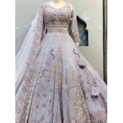 Beautiful Heavy Embroidery Net Wedding Lehenga Choli Readymade