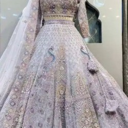 Beautiful Heavy Embroidery Net Wedding Lehenga Choli Readymade