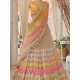 Beautiful Heavy Embroidery Net Yellow Pink Wedding Lehenga Choli Readymade