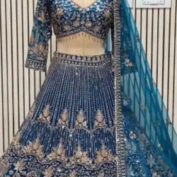 Bridal Net Heavy Embroidery Designers Lehenga Choli Readymade