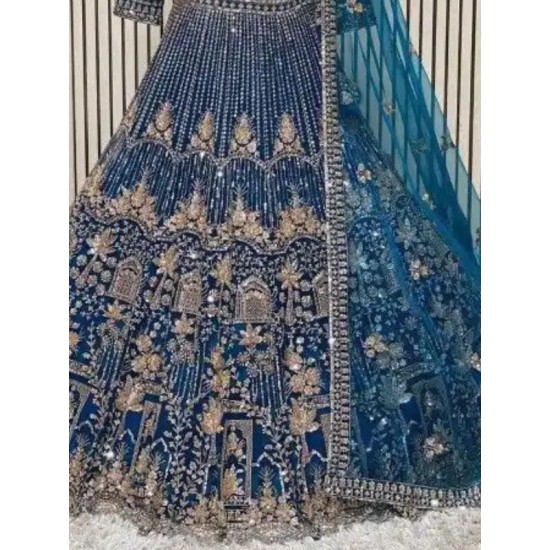 Bridal Net Heavy Embroidery Designers Lehenga Choli Readymade