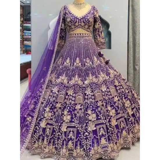 Bridal Net Heavy Embroidery Designers Lehenga Choli Readymade
