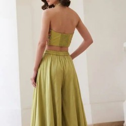 Beautiful Soft Silk Waistcoats Palazzo Suits Sets