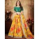 Beautiful Yellow Green Floral Embroidery Lehenga Choli Readymade