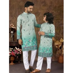 Designer Digital Print Rayon Men's Kurta with Pajama Set