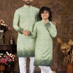 Designer Digital Print Rayon Men's Kurta with Pajama Set