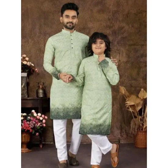 Designer Digital Print Rayon Men's Kurta with Pajama Set