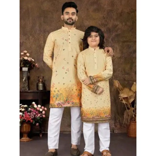 Designer Digital Print Rayon Men's Kurta with Pajama Set
