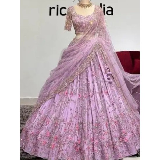 Designer Soft Net Heavy Embroidery Pink Lehenga Choli Readymade
