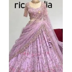 Designer Soft Net Heavy Embroidery Pink Lehenga Choli Readymade