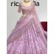 Designer Soft Net Heavy Embroidery Pink Lehenga Choli Readymade