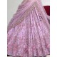 Designer Soft Net Heavy Embroidery Pink Lehenga Choli Readymade