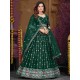 Georgette Floral Heavy Embroidery Green Umbrella Lehenga Choli Readymade