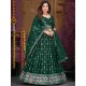 Georgette Floral Heavy Embroidery Green Umbrella Lehenga Choli Readymade