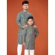Heavy Embroidery Sequence Rayon Men's Kurta with Pajama Set