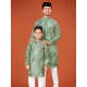 Heavy Embroidery Sequence Rayon Men's Kurta with Pajama Set