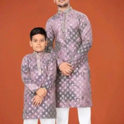 Heavy Embroidery Sequence Rayon Men's Kurta with Pajama Set