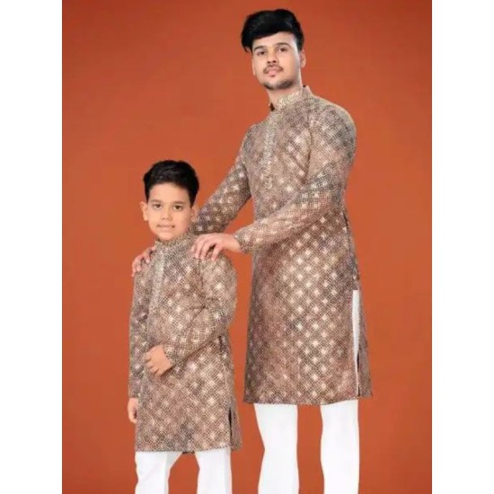 Heavy Embroidery Sequence Rayon Men's Kurta with Pajama Set