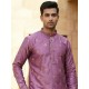 Designer Silk Sequence Embroidery Purple Men's Kurta with Pajama Set