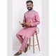 Designer Silk Sequence Embroidery Pink Men's Kurta with Pajama Set