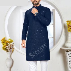 Rayon Chicken Sifli Sequence Designer Men Kurta with Pajama