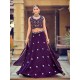 Georgette Floral Heavy Embroidery Beads Purple Lehenga Choli Readymade